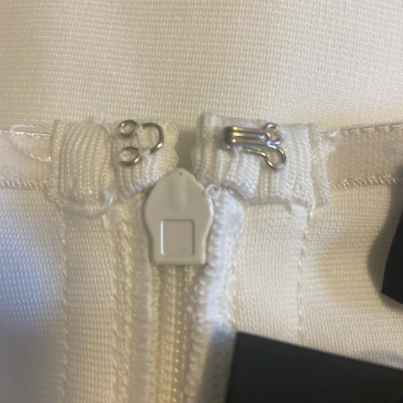 NovaLuxe  Mira Embellished Maxi Gown White Front Slit Strapless Size Large - Picture 9 of 16